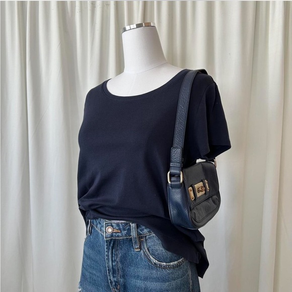 J. Jill Tops - J.Jill Pima cotton tee Navy size small Petite.